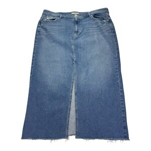 M Jeans By Maurices Women's Plus Size 20 Blue Denim Split Front Maxi Skirt